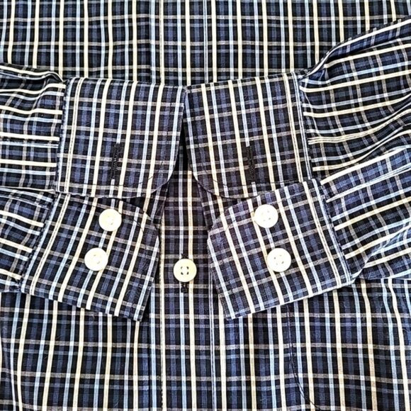 Roundtree & Yorke Men's Shirt Sz M Gold Label Non-Iron Perfect Performance Plaid - Picture 6 of 10